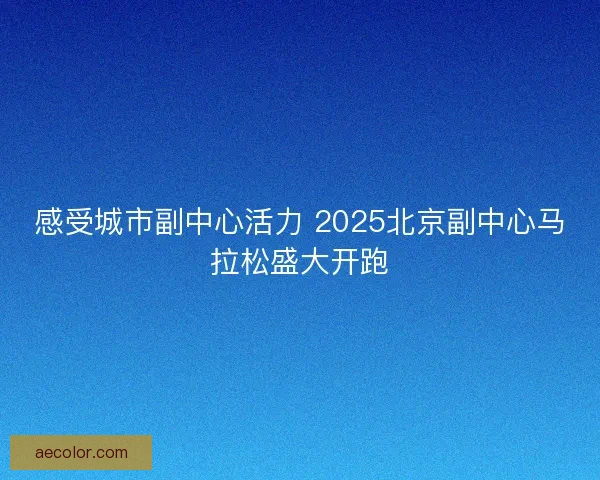 感受城市副中心活力 2025北京副中心马拉松盛大开跑