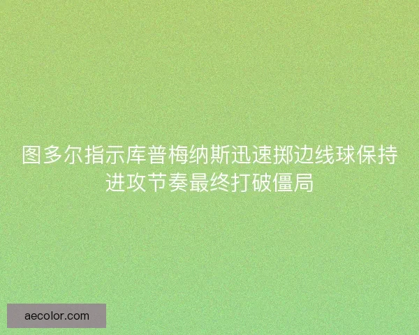 图多尔指示库普梅纳斯迅速掷边线球保持进攻节奏最终打破僵局